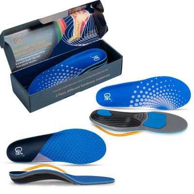 AOTENG STAR Plantar Fasciitis Insoles, High Arch Support Insoles for Plantar Fasciitis Relief Orthotic Shoe Insoles, 240+lbs Heavy Duty Shoe Inserts(Men 7-7.5 / Women 8-8.5(250mm), Blue)