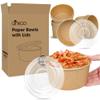 Ginkgo 30 oz Disposable Meal Prep Containers with Lids, Large Paper Bowls Bulk for Hot Soup, Food, Salad, Ice Cream, Dessert, Cereals, 60 Count view 1