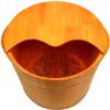 Wood Foot Bath Bucket Wooden Foot Basin Wooden Foot Washing Barrel Home Pedicure Basin Foot Acupuncture Point Massage Bucket Oak Foot Tub 36cm High with Massage Particles Improve Sleep Health Care G view 1