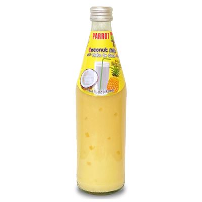 Parrot Coconut Milk With Nata De Coco Drink Pineapple 485ml 16.4 fl.oz Pack of 6