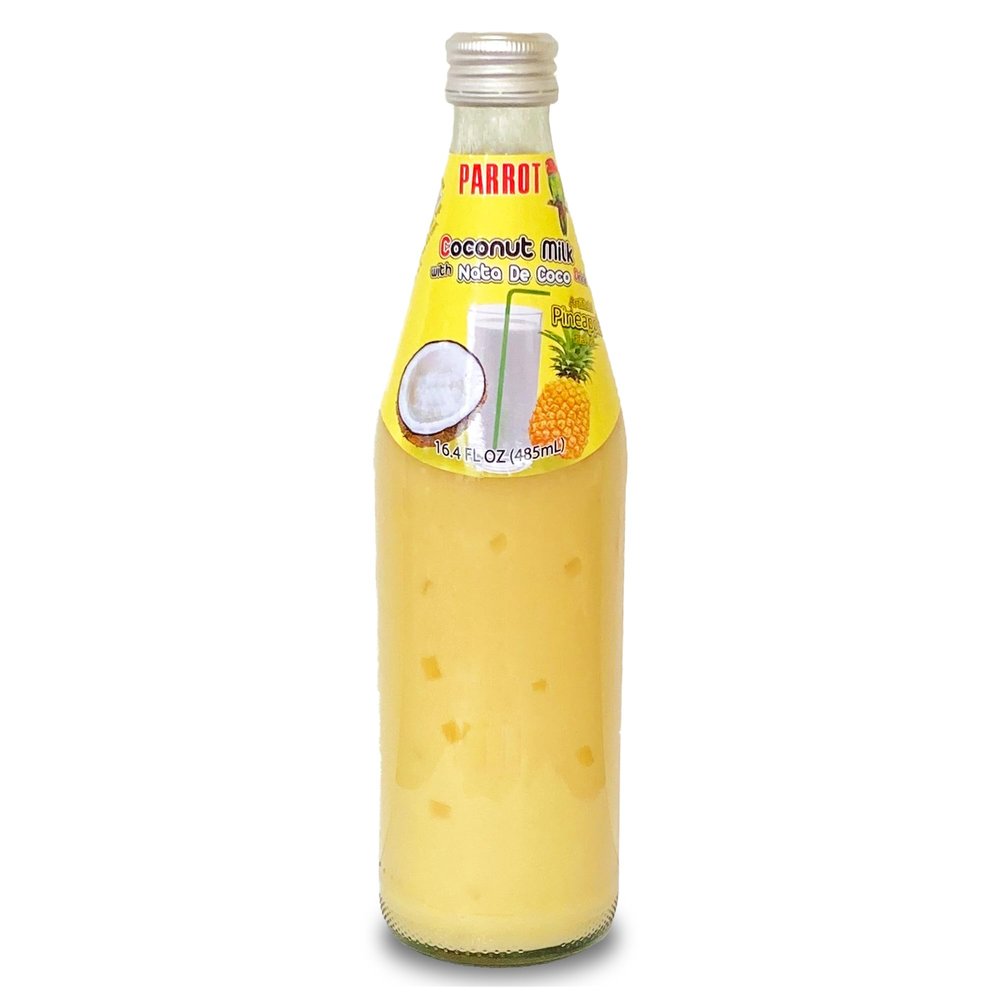 Parrot Coconut Milk With Nata De Coco Drink Pineapple 485ml 16.4 fl.oz Pack of 6