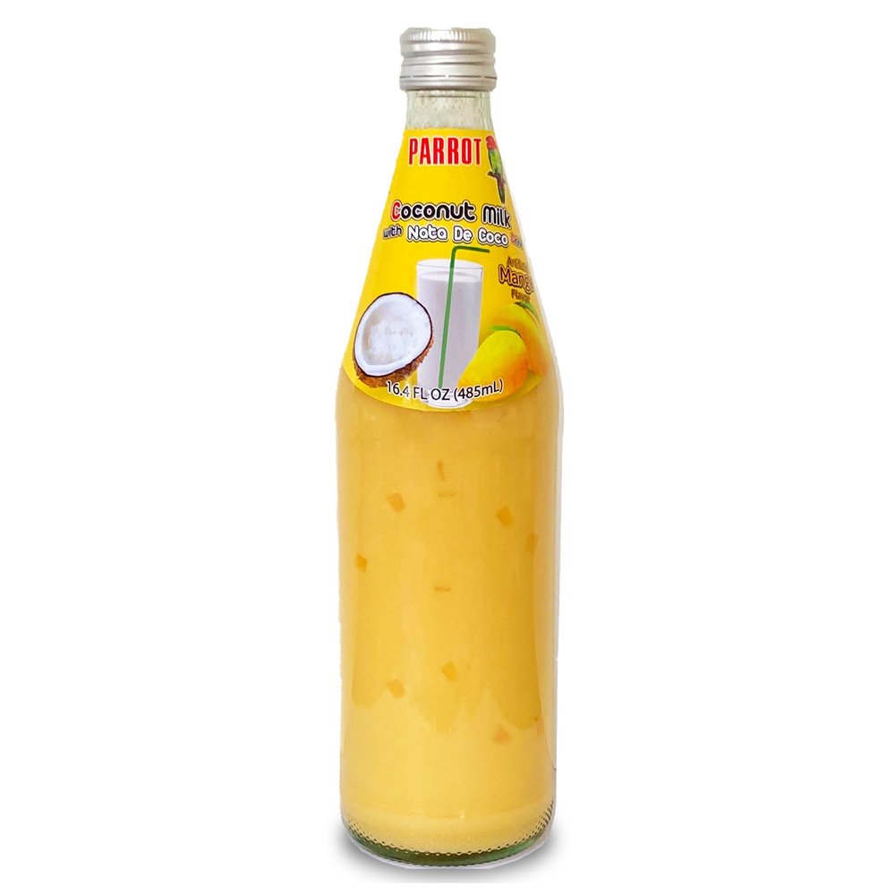 Parrot Coconut Milk With Nata De Coco Drink Mango 485ml 16.4 fl.oz Pack of 6