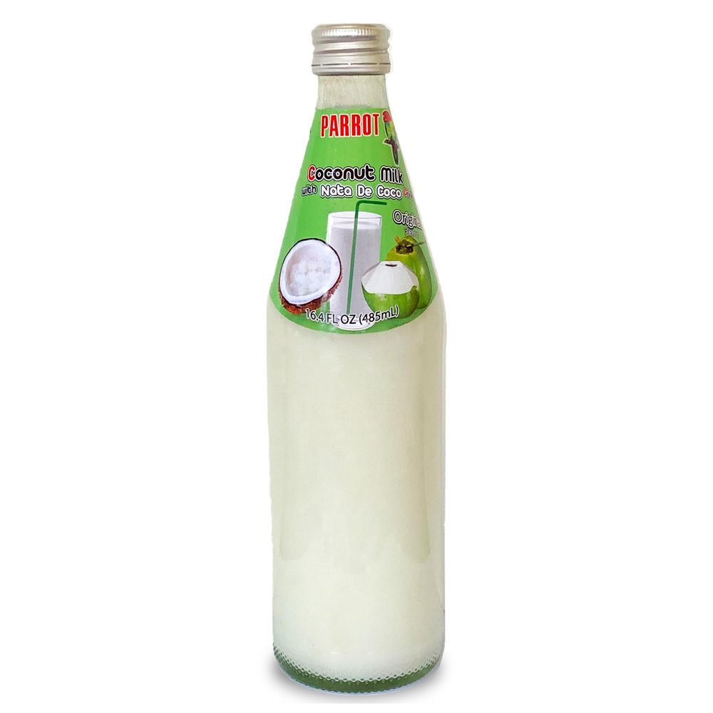 Parrot Coconut Milk With Nata De Coco Drink Original 485ml 16.4 fl.oz Pack of 6