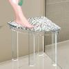 Acrylic Shower Bench - Perfect Corner Shower Stool, Ideal Shower Foot Rest for Shaving Legs & Compact Showers - Waterproof Upgrade from Traditional Wood & Teak Stools view 1