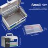 Medicine Storage Box with Code, Empty First Aid Box with Size 10 * 6 * 6.7, Safe Medication Storage Organizer for Home, Outdoor, Dorm- Silver view 2