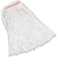 212 Main Rubbermaid Commercial Products 16 oz. Premium Cut-End Orange Band Cotton Wet Mop Head- White - 1 in.
