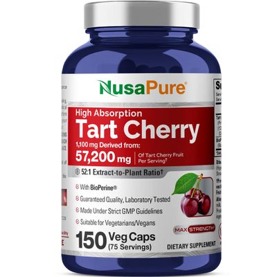 NusaPure Tart Cherry 57,200mg per Caps, 150 Count, Vegan, Non-GMO, Gluten Free