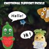 BIUBABIU Emotional Support Pickle Crochet, Positive Birthday Gift for Women, Friends, Family, Co Workers, Graduation Christmas Stocking Stuffers Presents(Lovely Pickle) view 4