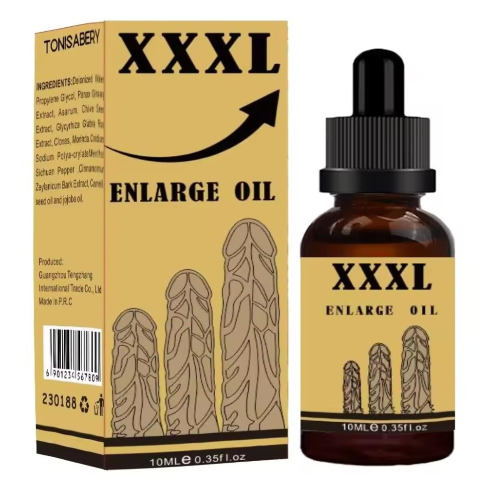 Male Enlargement Oil for Men's Herbal Massage Oil - Natural Formula for Skin Hydration, 10mL