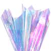 Prudiut 150 Pieces Iridescent Cellophane Sheets Blue Holographic Cellophane Wrap Iridescent Paper for Candy Gift Wraps DIY Crafts Art Lights Window Decoration (9 x 9 Inch) view 2