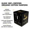 Elixir by Coc March Certified Organic Cotton Tampons Hypoallergenic Biodegradable Tube Organic Cotton Core, Pull Cord, Sewing Thread - No Harsh Chemicals - Regular 16 Count view 3