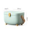 Medicine Storage Box, Plastic Oval Double Layers Multi Grid Large Capacity Medical Box Organizer with 360 Degree Rotation Lock for Home Dorm (Green) view 3