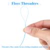 100 PCS Floss Threaders, Deep Clean Dental Floss Threader for Braces, Bridges and Implants Multifunctional Floss Aids, Nylon Loop Design (Pack of 2, Blue) view 4