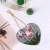 YYHHAOFA Blooming Orchids Christmas Ceramic Love Pendant - Festive Hanging Ornament for Stores, and Homes 3 x 2.7 in view 4