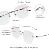 VisionGlobal Pure Titanium Frame for men/women Blue Light Blocking,Hand-set Diamond Fashion Glasses (Black Brown, 2.50 Magnification) view 2