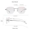 VisionGlobal Pure Titanium Frame for men/women Blue Light Blocking,Hand-set Diamond Fashion Glasses (Black Brown, 2.50 Magnification) view 3