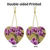 YYHHAOFA Beautiful Orchids Christmas Ceramic Love Pendant - Festive Hanging Ornament for Stores, and Homes 3 x 2.7 in view 2