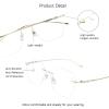 VisionGlobal Pure Titanium Frame for men/women Blue Light Blocking,Hand-set Diamond Fashion Glasses (Golden Clear, 1.50 Magnification) view 2