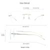 VisionGlobal Pure Titanium Frame for men/women Blue Light Blocking,Hand-set Diamond Fashion Glasses (Golden Clear, 1.50 Magnification) view 3