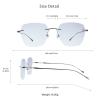 VisionGlobal Pure Titanium Frame for men/women Blue Light Blocking,Hand-set Diamond Fashion Glasses (Black Grey, 2.00 Magnification) view 3