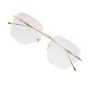 VisionGlobal Pure Titanium Frame for men/women Blue Light Blocking,Hand-set Diamond Fashion Glasses (Golden Brown, No Magnification) view 1
