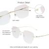 VisionGlobal Pure Titanium Frame for men/women Blue Light Blocking,Hand-set Diamond Fashion Glasses (Golden Brown, No Magnification) view 2