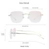 VisionGlobal Pure Titanium Frame for men/women Blue Light Blocking,Hand-set Diamond Fashion Glasses (Golden Brown, No Magnification) view 3