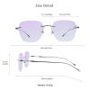 VisionGlobal Pure Titanium Frame for men/women Blue Light Blocking,Hand-set Diamond Fashion Glasses (Black Purple, No Magnification) view 3