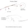 VisionGlobal Pure Titanium Frame for men/women Blue Light Blocking,Hand-set Diamond Fashion Glasses (Pink Clear, 3.50 Magnification) view 2