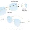 VisionGlobal Pure Titanium Frame for men/women Blue Light Blocking,Hand-set Diamond Fashion Glasses (Golden Blue, 2.50 Magnification) view 2