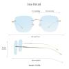 VisionGlobal Pure Titanium Frame for men/women Blue Light Blocking,Hand-set Diamond Fashion Glasses (Golden Blue, 2.50 Magnification) view 3