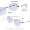 VisionGlobal Pure Titanium Frame for men/women Blue Light Blocking,Hand-set Diamond Fashion Glasses (Black Purple, 3.50 Magnification) view 2