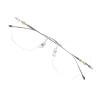 VisionGlobal Pure Titanium Frame for men/women Blue Light Blocking,Hand-set Diamond Fashion Glasses (Silver Clear, 4.00 Magnification) view 1