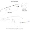 VisionGlobal Pure Titanium Frame for men/women Blue Light Blocking,Hand-set Diamond Fashion Glasses (Silver Clear, 4.00 Magnification) view 2