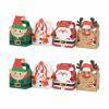 50PCS Christmas Gift Treat Boxes 3D Santa Claus Snowman Elk Candy Treat Box for Kids Christmas Gift Bag Kraft Holiday Christmas Boxes Cakes Candies Cookies Paper Boxes for Xmas Party Favors Supplies C view 4