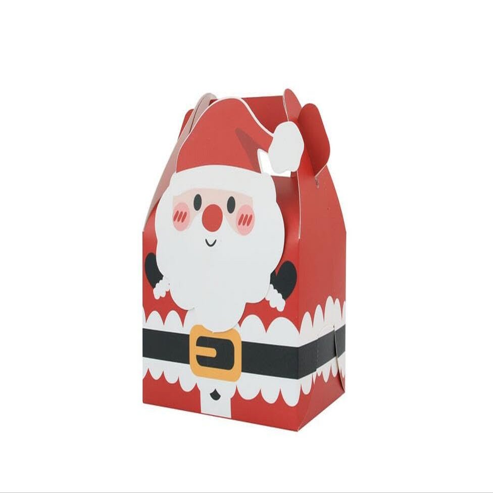 50PCS Christmas Gift Treat Boxes 3D Santa Claus Snowman Elk Candy Treat Box for Kids Christmas Gift Bag Kraft Holiday Christmas Boxes Cakes Candies Cookies Paper Boxes for Xmas Party Favors Supplies B