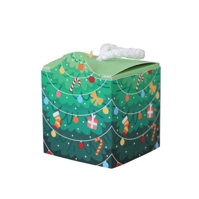 50PCS Christmas Gift Treat Boxes 3D Santa Claus Snowman Elk Candy Xmas Tree Box for Kids Christmas Gift Bag Holiday Christmas Boxes Cakes Candies Cookies Paper Boxes for Xmas Party Favors Supplies E