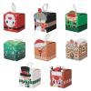 50PCS Christmas Gift Treat Boxes 3D Santa Claus Snowman Elk Candy Xmas Tree Box for Kids Christmas Gift Bag Holiday Christmas Boxes Cakes Candies Cookies Paper Boxes for Xmas Party Favors Supplies E view 4