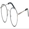 Calabria EB BFF Oval Blue Light Blocking Reading Glasses +1.00 Silver Black Men Women view 1