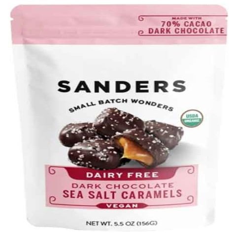 Sanders Small Batch Wonder Dark Chocolate Sea Salt Caramels 5.5oz (Dairy Free, Vegan)