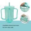 Qancesd Adult Sippy Cups for Elderly 12oz Sippy Cup with 2 Handles No Spill Cups for Adults Straw Cups Dysphagia Cups for Disabled Patients view 4