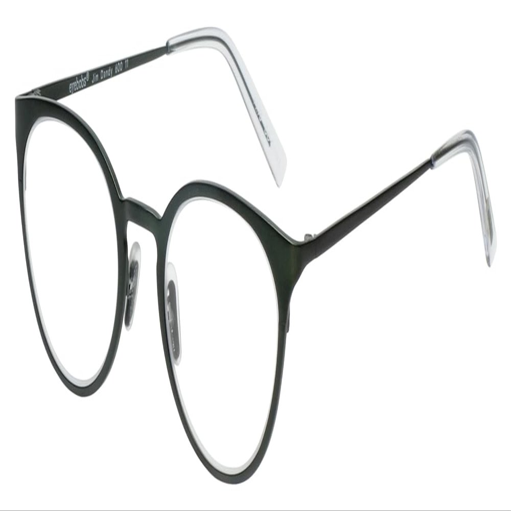 Calabria EB Jim Dandy Round Reading Glasses +3.75 Satin Forest Green Crystal Men Women