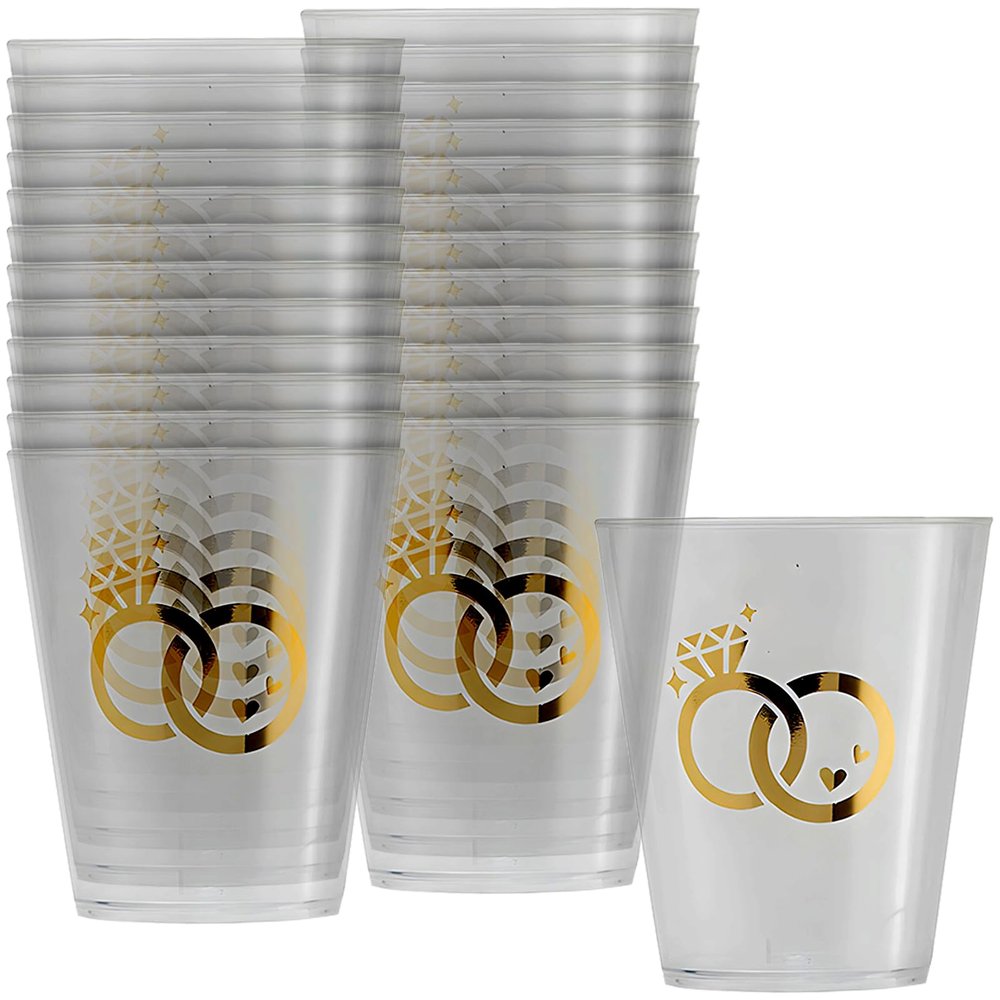 Fun Express Wedding Ring Plastic Shot Glasses - 24 Ct