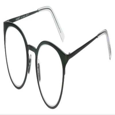 Calabria EB Jim Dandy Round Reading Glasses +3.50 Satin Forest Green Crystal Men Women