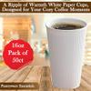 16oz Double Wall Ripple White Paper Coffee Cups- Pack of 50ct view 2
