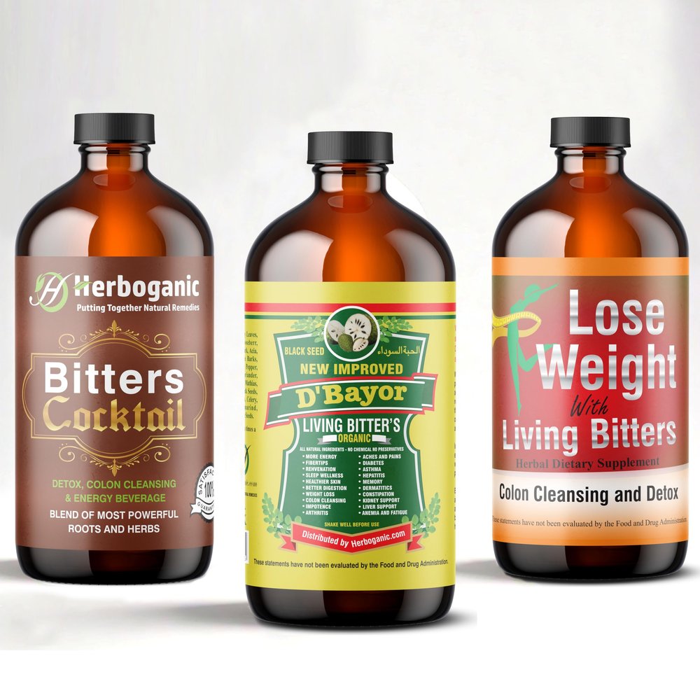 D'Bayour Living Bitters Featured with Bitters Cocktail and Detox for overall health and wellness | 16 Oz Each
