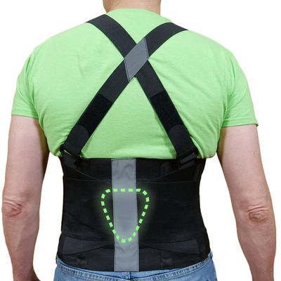 KORESIDE Back Brace for Men and Women | Lumbar Support for Lifting at Work & Lower Back Pain Relief | Heavy-Duty Back Support Belt w/Suspenders & Lumbar Pad XL/2XL= 60 inches