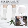 Bamboo Rayon Knee High Diabetic Socks for Men & Women 4 Packs, Soft No-Binding Cushioned Sole Seamless Diabetic Socks, White & Black(2 Pairs/Color, 9-11) view 3