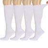 Bamboo Rayon Knee High Diabetic Socks for Men & Women 4 Packs, Soft No-Binding Cushioned Sole Seamless Diabetic Socks, White(4 Pairs, 13-15) view 1
