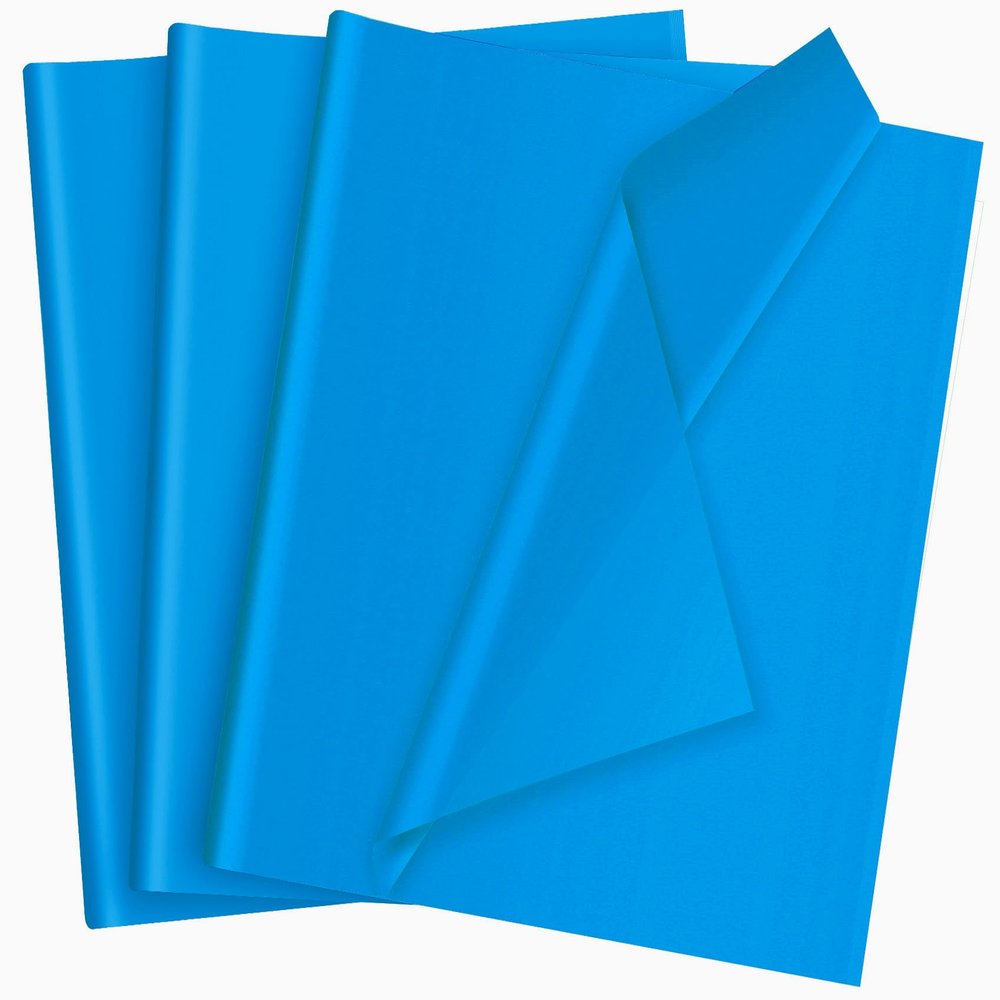 50 Sheets Blue Tissue Paper for Gift Bags - 14 x 20 Inches Recyclable Blue Wrapping Paper for Weddings Birthday DIY Project Christmas Gift Wrapping Crafts Decor